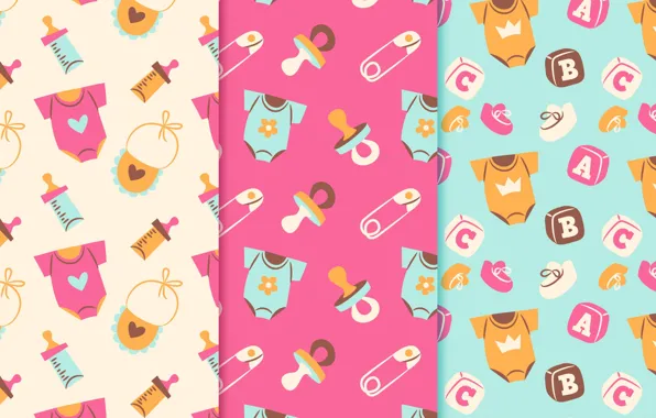 Wallpaper, Baby, patterns, collection, children's room