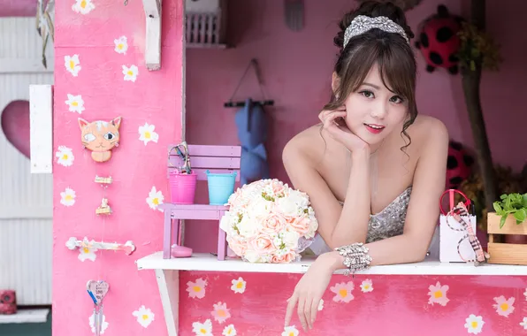 Girl, face, style, hair, jewelry