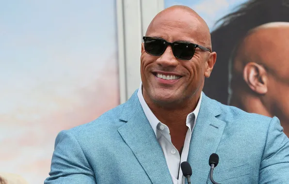 Smile, portrait, glasses, costume, actor, Dwayne Johnson, Dwayne Johnson