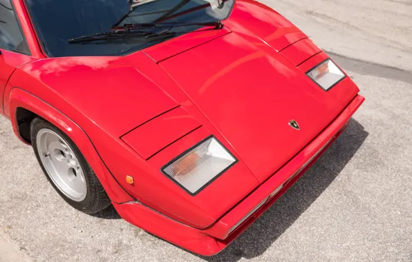 Picture The hood, Red, Lights, Before, Lamborghini Countach