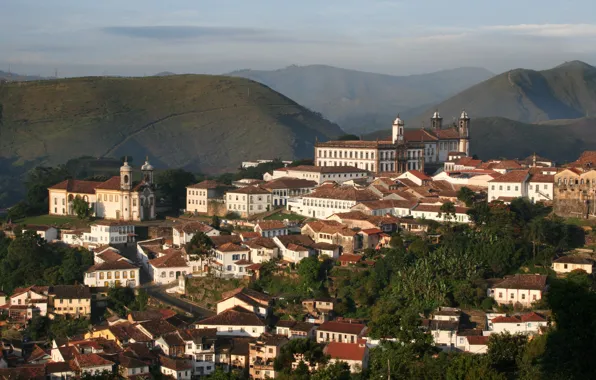 Picture Brazil, Brasil, moutain, church, Ouro Preto