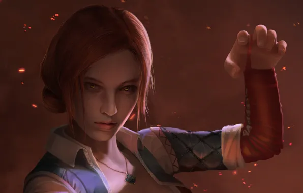 Look, girl, hand, Triss Merigold, The Witcher 3: Wild Hunt