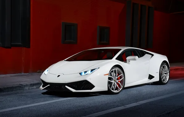 Picture Lamborghini, Front, White, Smoke, Supercar, Huracan, LP610-4, Ligth