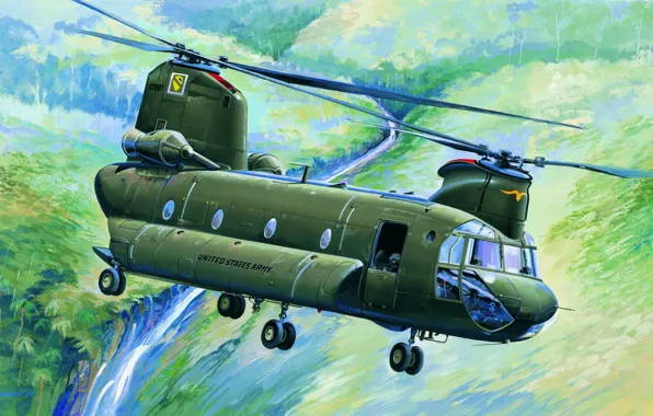 USA, Helicopter, Military Transport, US Army, CH-47A Chinook