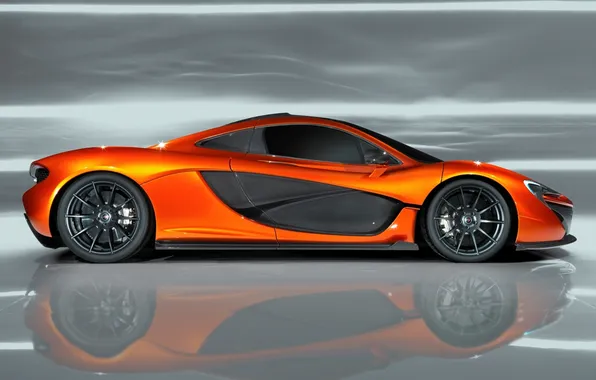 Concept, orange, background, McLaren, the concept, supercar, side view, McLaren