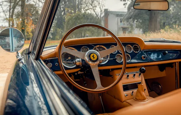 Ferrari, logo, 1963, 250, steering wheel, Ferrari 250 GTE 2+2