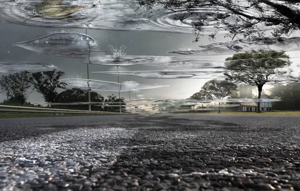 Picture road, water, puddle