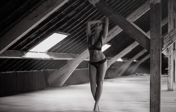 Face, body, linen, figure, attic