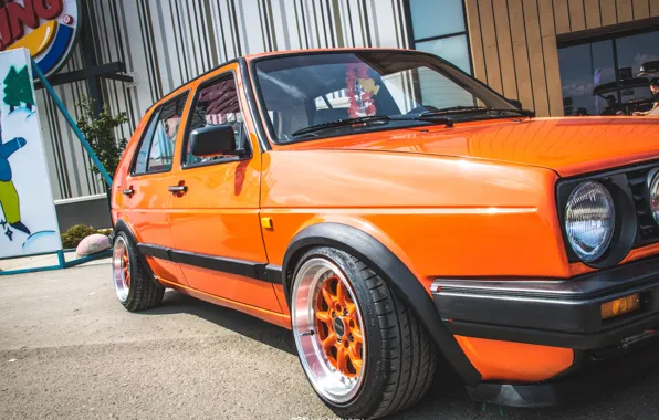 Picture Volkswagen, Machine, Orange, Machine, Car, Car, Cars, Golf