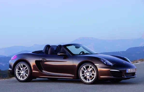 Picture road, landscape, Porsche, convertible, boxster