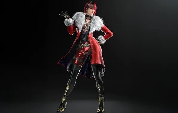 Picture Girl, Fighter, Games, Beauty, Character, Anna Williams, Dark background, Tekken 8
