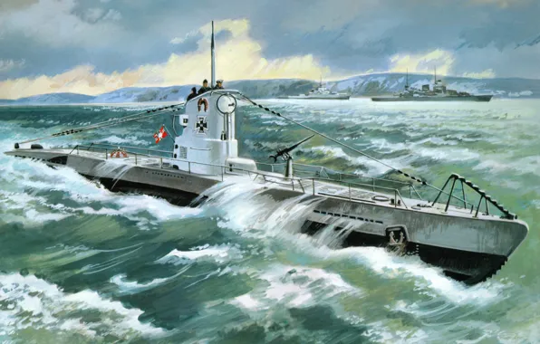 Picture figure, art, U - boat Type 2B, ( 1939 )
