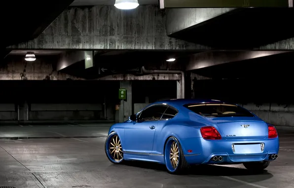 Blue, tuning, Bentley, Continental, blue, Bentley, continental, the rear part