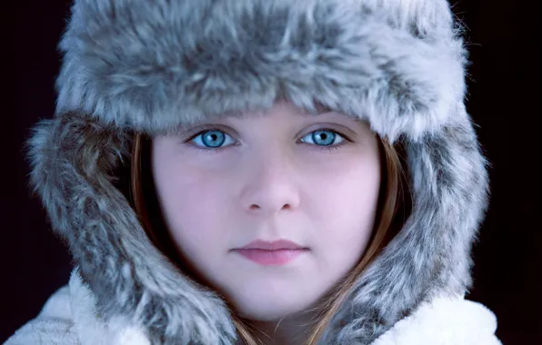 Photo, hat, girl, blue-eyed
