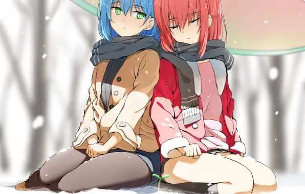 Picture girl, anime, pair