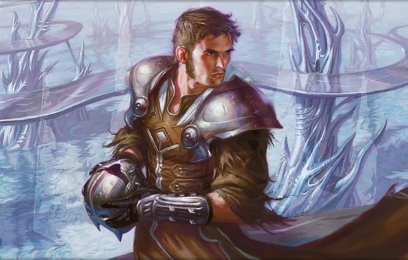 Warrior, helmet, male, knight, Magic The Gathering, scars, knight, pearls