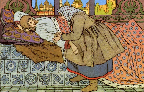 Bilibin Ivan Yakovlevich, Girl and Finist, Clear-Sokol, (1876-1942)