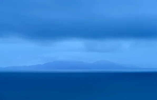 Picture sea, ocean, blue, water, seascape, clouds, island, Scotland