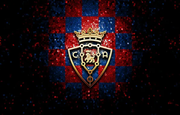 Wallpaper, sport, logo, football, La Liga, glitter, checkered, Osasuna