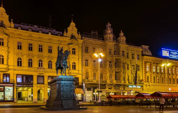 Picture night, lights, home, area, lights, monument, rider, Croatia