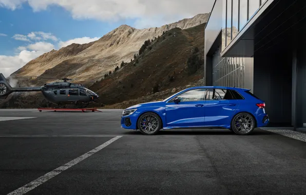 Mountains, Audi, Audi, helicopter, Performance, RS3, Audi RS3, 2023