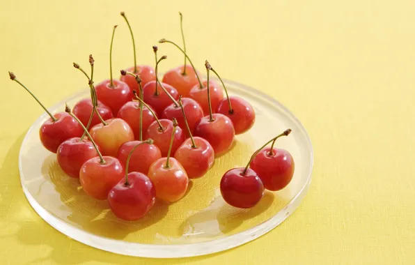 Picture Wallpaper, plate, cherry
