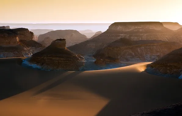 Sand, landscape, mountains
