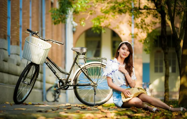 Picture summer, bike, girl, Asian
