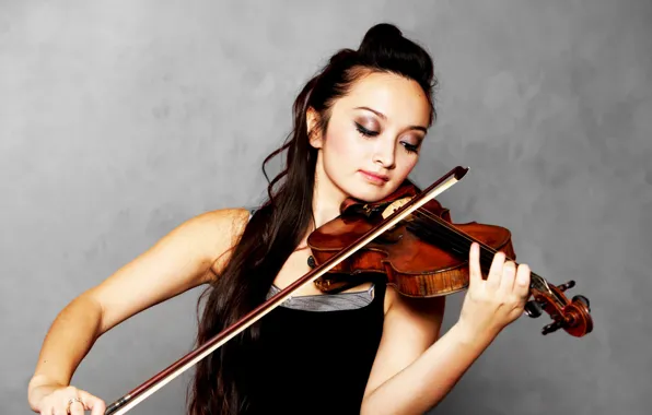 Girl, background, the game, violinist, solo performer