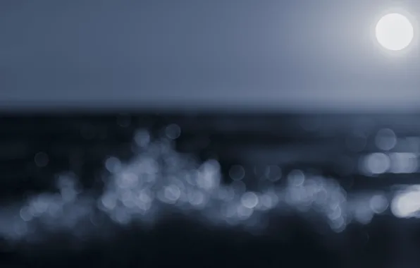 Waves, moon, sea, ocean, moonlight