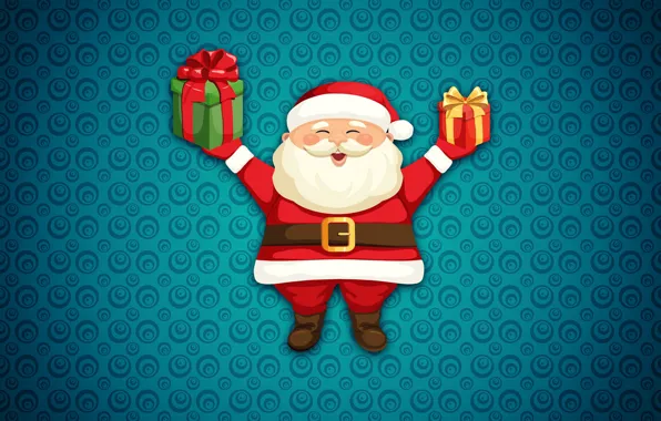Winter, Minimalism, New Year, Christmas, Background, Santa, Holiday, Santa Claus