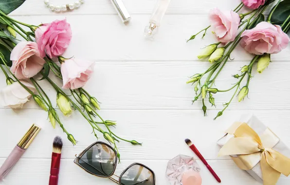 Flowers, style, glasses, cosmetics, Olena Rudo