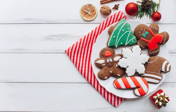 Decoration, New Year, cookies, Christmas, Christmas, wood, New Year, cookies