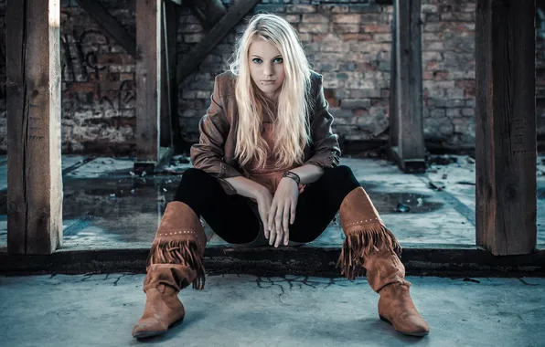 Girl, background, street