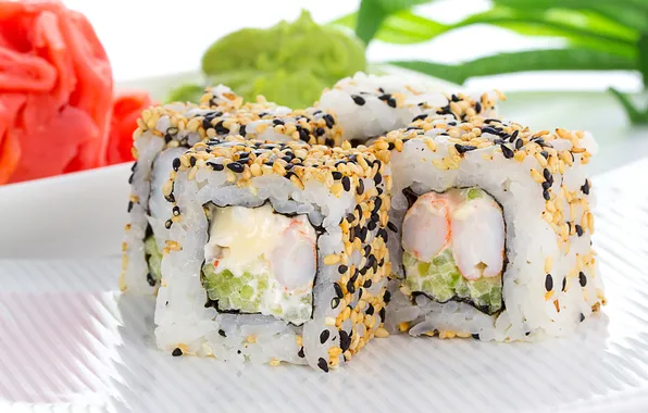 Picture figure, sushi, sushi, sesame, seafood, Japanese cuisine, seafood