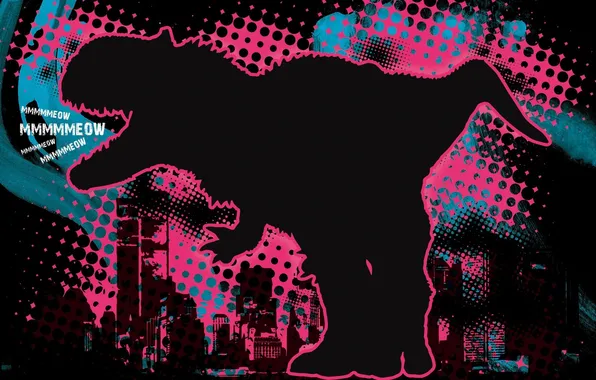 Dark, silhouette, Tyrannosaurus