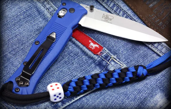 Picture knife, cord, s30v, folding, lanyard, benchmade, dice, mel pardue