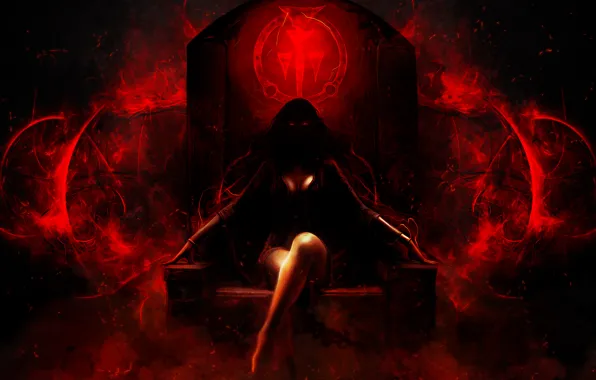Picture red, girl, game, prince of persia, art, sitting, kaileena, prince of persia: warrior within