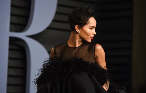 Actress, black dress, Zoe Kravitz