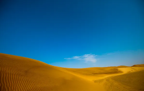 Sand, the sky, desert