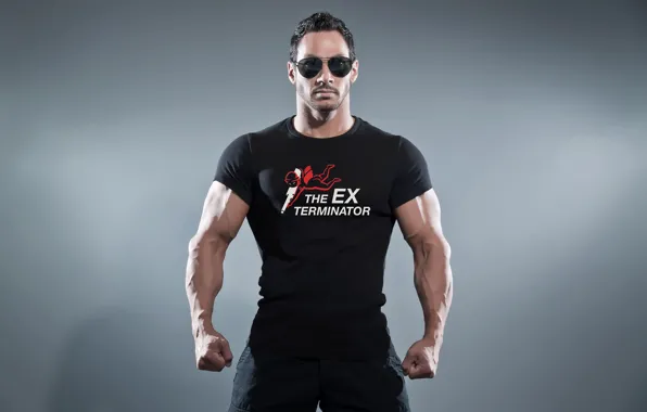 Pose, figure, glasses, muscle, muscle, muscles, athlete, Bodybuilding