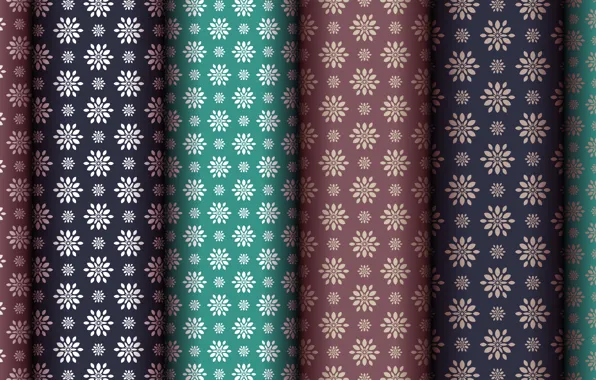 Picture flowers, green, background, pattern, brown
