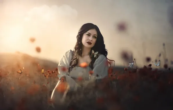 Picture girl, nature, background