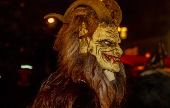 Picture darkness, mask, strange, evil, the devil, Austria, tradition, before Christmas