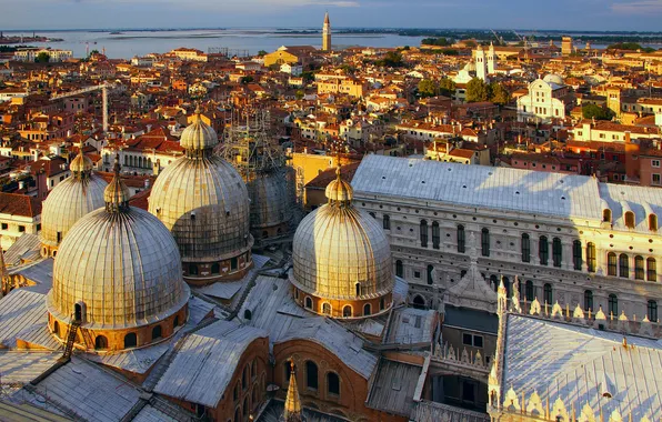 Sea, home, Italy, panorama, Venice, the dome, the Cathedral of St. Mark, the view from …