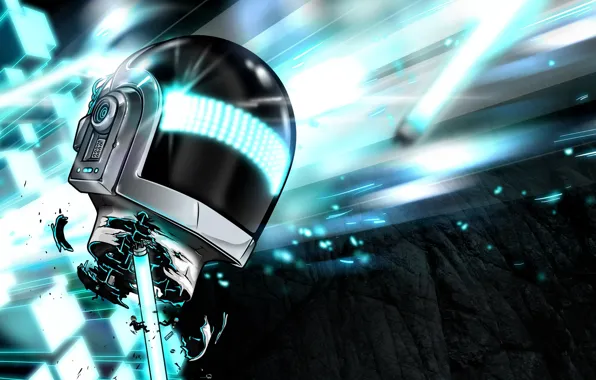 Helmet, Daft Punk, fluorescent lamp