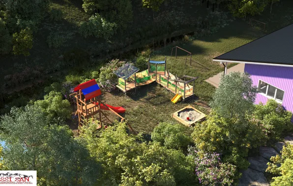 Vegetation, channel, structure, Playground, property