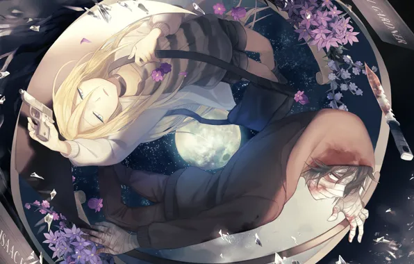Girl, anime, pair, guy, Angel bloodshed, Satsuriku no Tenshi