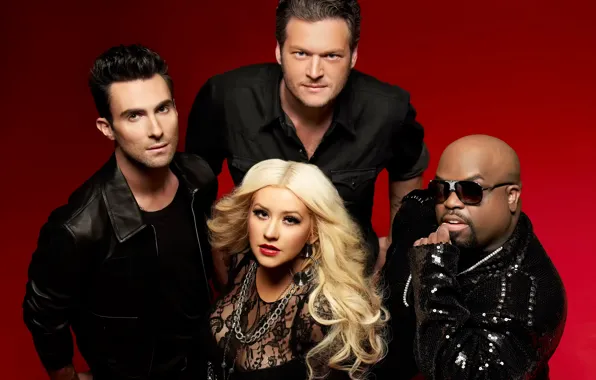 Picture Christina Aguilera, USA, Christina Aguilera, The Voice, Adam Levine, Blake Shelton, voice, Cee-Lo Green