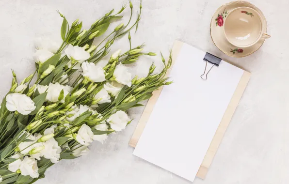 Flowers, bouquet, white, flowers, eustoma